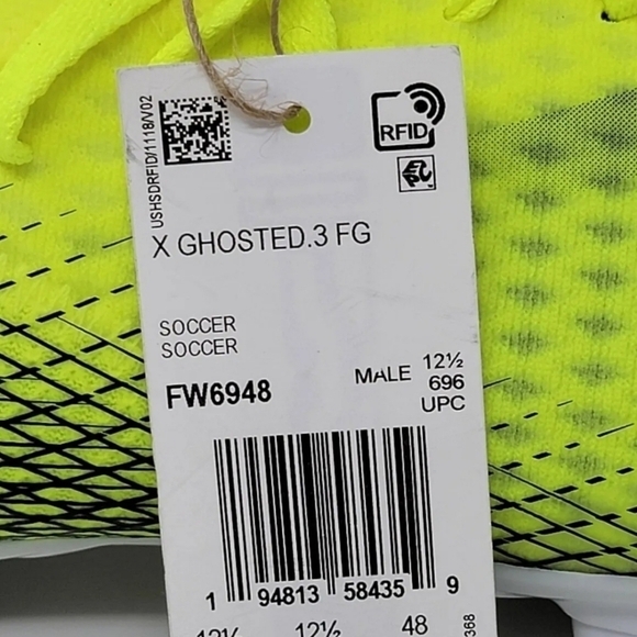 Adidas X Ghosted.3 FG Soccer Cleats Neon Green Black FW6948 Men’s Size 13